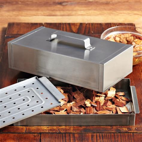 smoker box on stainless steel grill|best smoker box for grill.